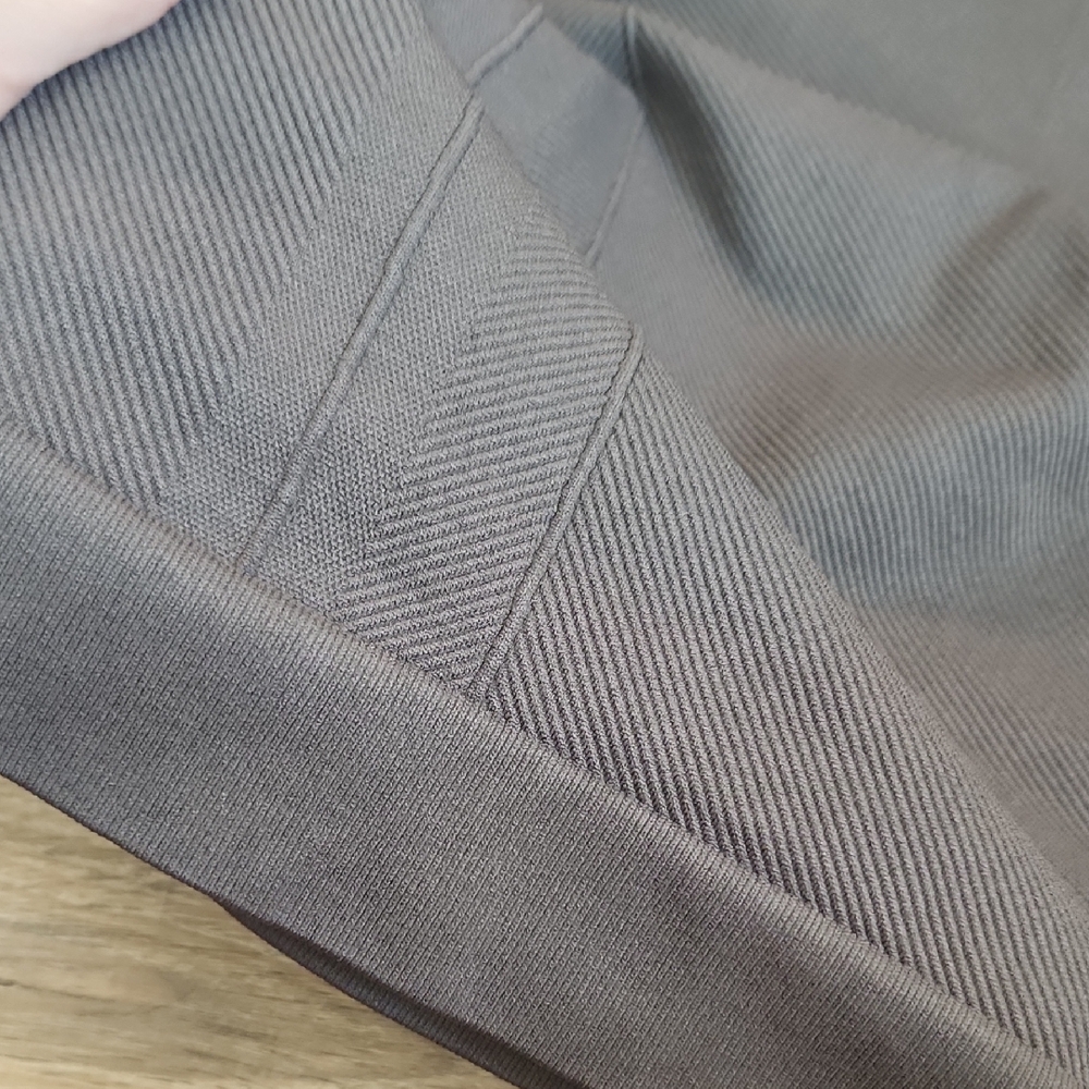 All In Motion | Compression Ribbed Charcoal Quarter-Zip Pullover - Picture 6 of 8
